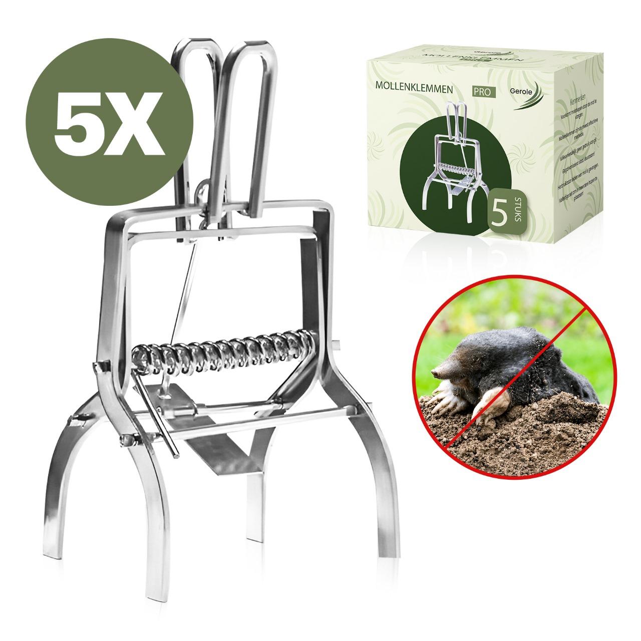 Mollenklemmen Set van 5 – Professionele Mollenval Schaarklem – Verzinkt Staal – Gerole®