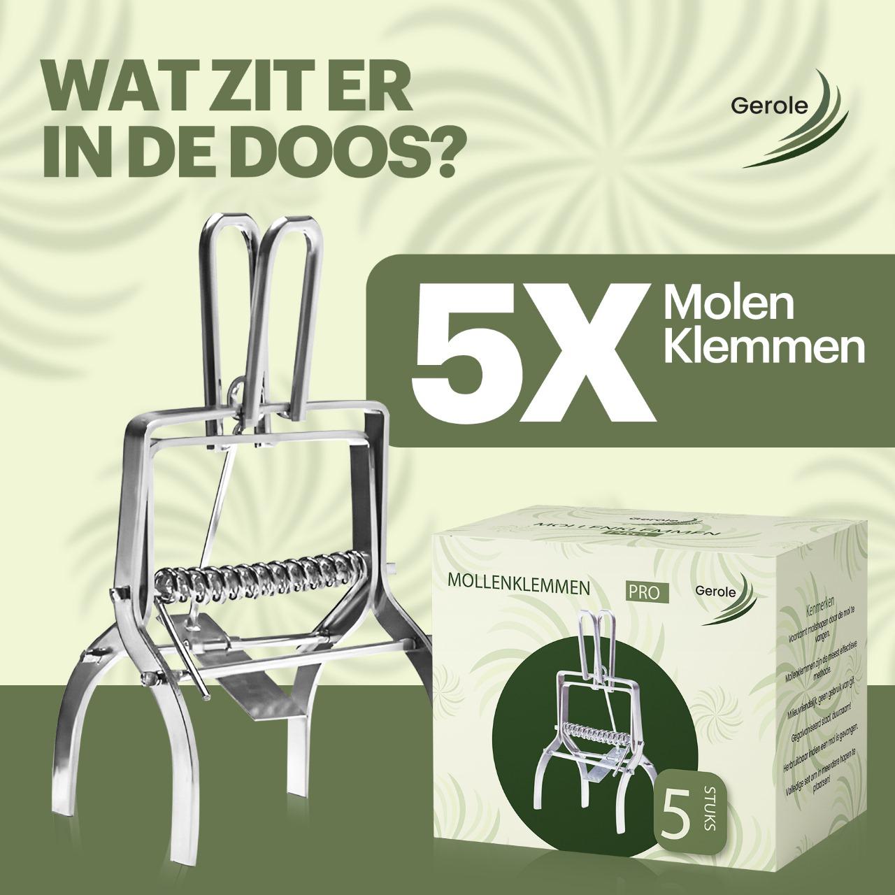 Mollenklemmen Set van 5 – Professionele Mollenval Schaarklem – Verzinkt Staal – Gerole®